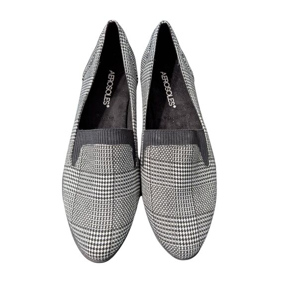 Aerosoles Shoes - 👞 Aerosoles 7.5 Comfortable Glen Plaid Loafers Pointed Toe Flats Black White